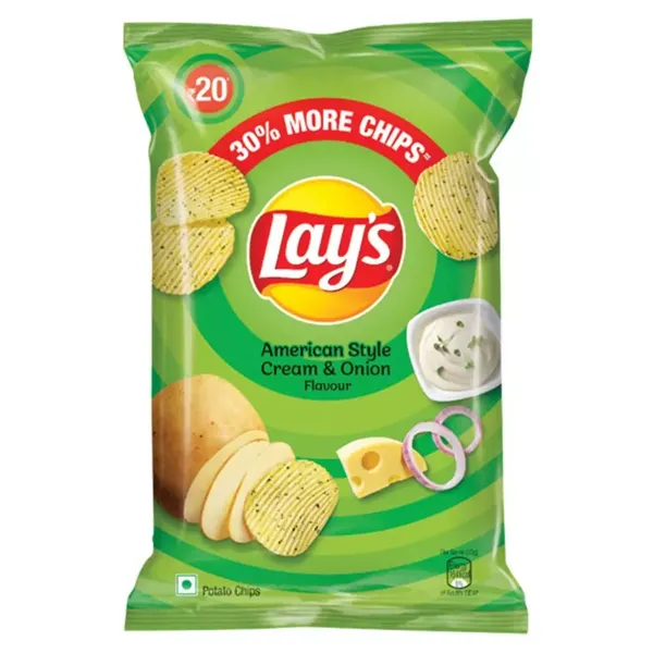 LAYS CHIPS AMERICAN STYLE CRM/ONION 50GM