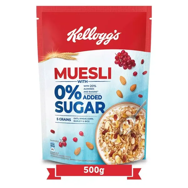 KELL CORNFLAKES MUESLI NO ADD SUGR 500GM