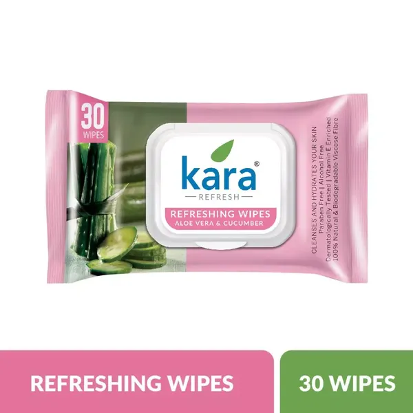 KARA FACE WIPES ALOE CUCUMBER LID 25P