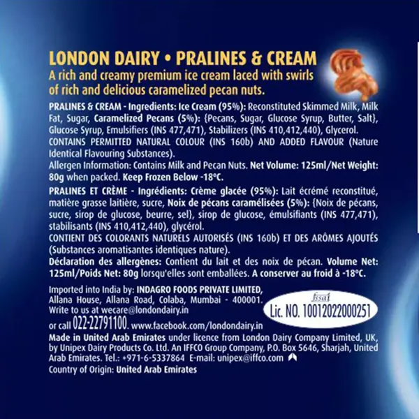 LOND I/C PRALINE/CRM 125ML