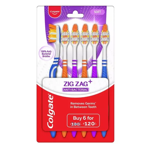 COLG T/BRUSH ZIG ZAG S 6PC