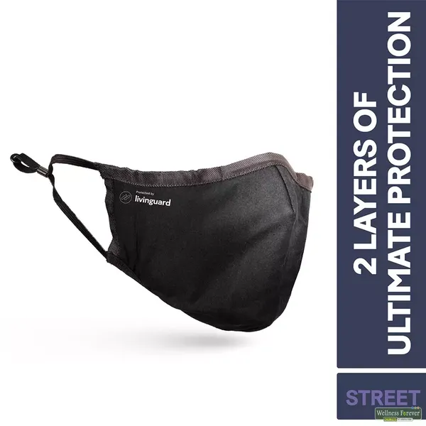 LIVINGUARD FACE MASK STREET-L BLACK 1PC