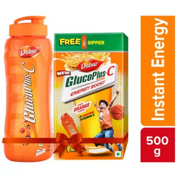 DABUR GLUCOPLUS-C PWDR ORANGE 500GM