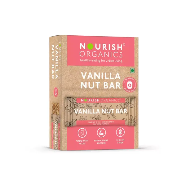 NOURISH ORGANIC BAR VANILLA NUT 6X30GM