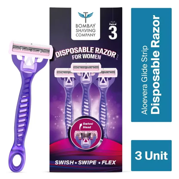 BOMBAY SHAVING DISPOSABLE RAZOR FOR WOMEN SWISH  SWIPE  FLEX 3PC