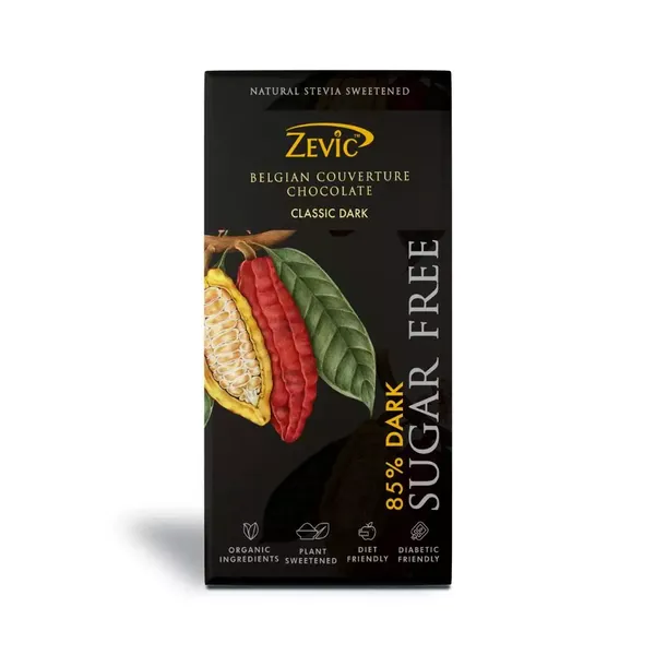 ZEVIC CHOC BELGIAN COU CHOC 85% DARK 90GM