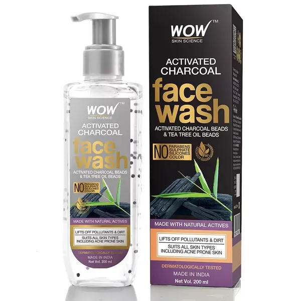 WOW ACTIVATED CHARCOAL F/WASH 200ML