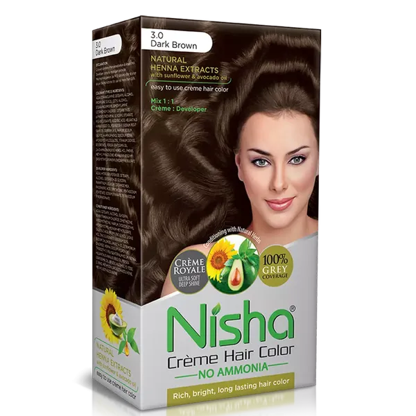 NISHA CREME COLOR BOX DARK BROWN 3.0 138GM