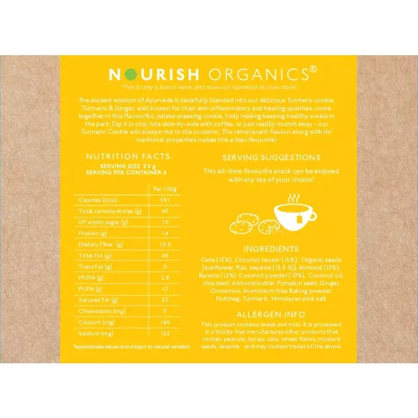 NOURISH ORGANIC COOKIES TURMERIC 110GM