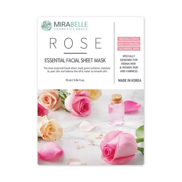 MIRABELLE KOREA F/MASK ROSE ESSENTIAL 1PC