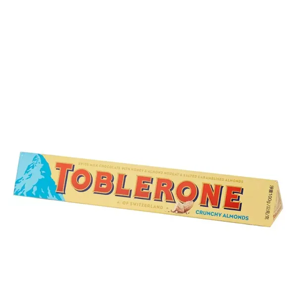 TOBLERONE CHOC CRUNCHY ALMOND BAR 100GM