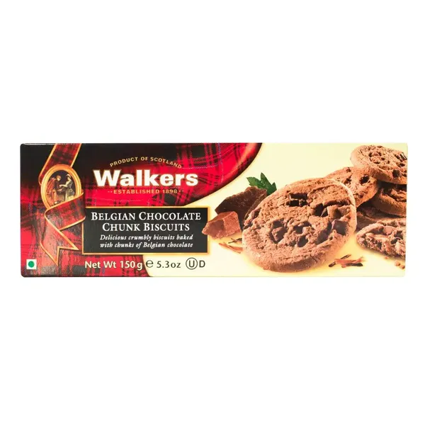 WALKERS-BELGIAN CHOCOLATE CHUNK 150GM