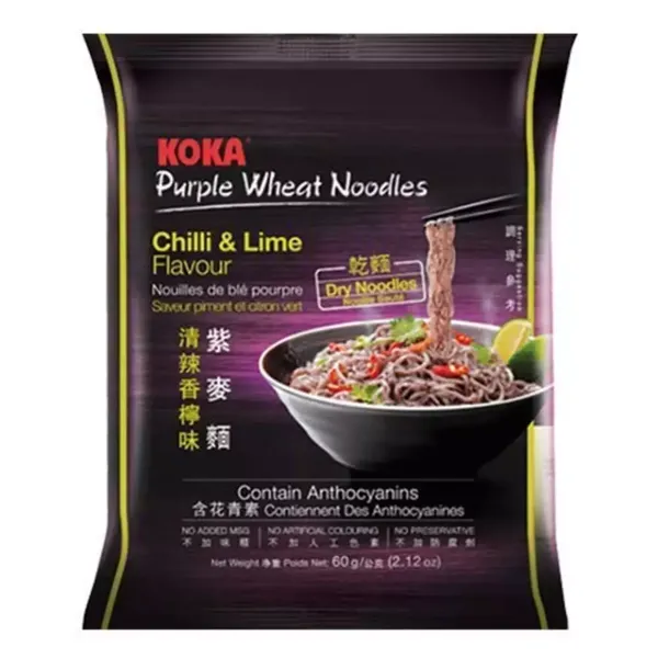 KOKA PURPLE WHEAT NOODLES CHILLI & LIME 60GM