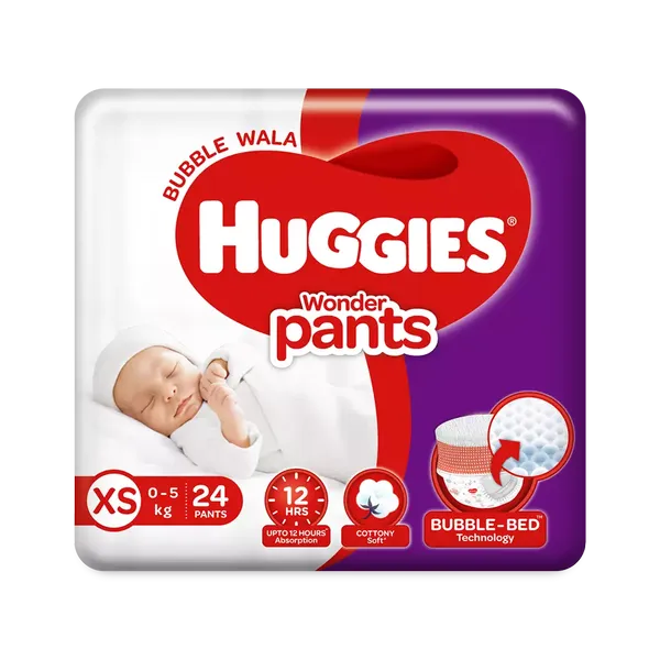 HUGG DIAP WONDER PANTS XS 24PC