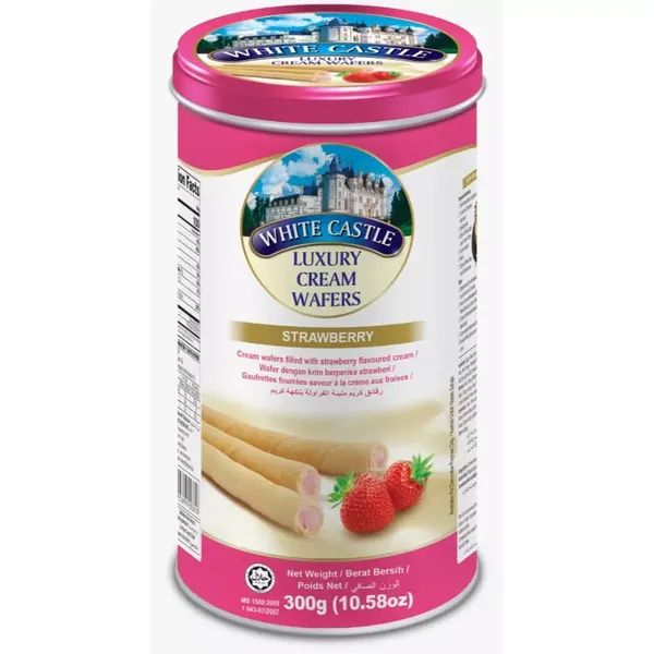 WHITE CASTLE CRM WAFER STRAWBERRY 300GM