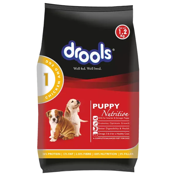 DROOLS DOG FOOD CHICKEN AND EGG PUPPY FOOD 1.2KG