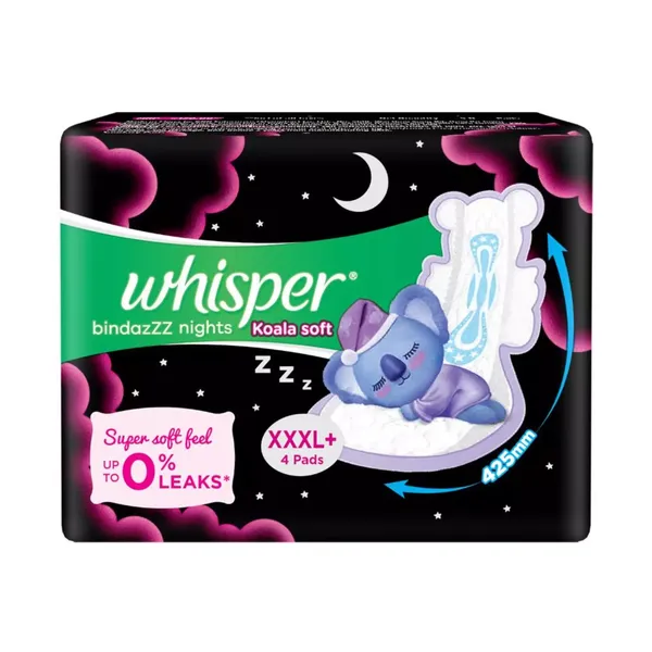 WHISPER SA/PADS KOALA NIGHTS XXXL+ 4PADS