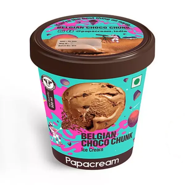 PAPACREAM I/C BELGIAN CHOCO CHUNK 475ML