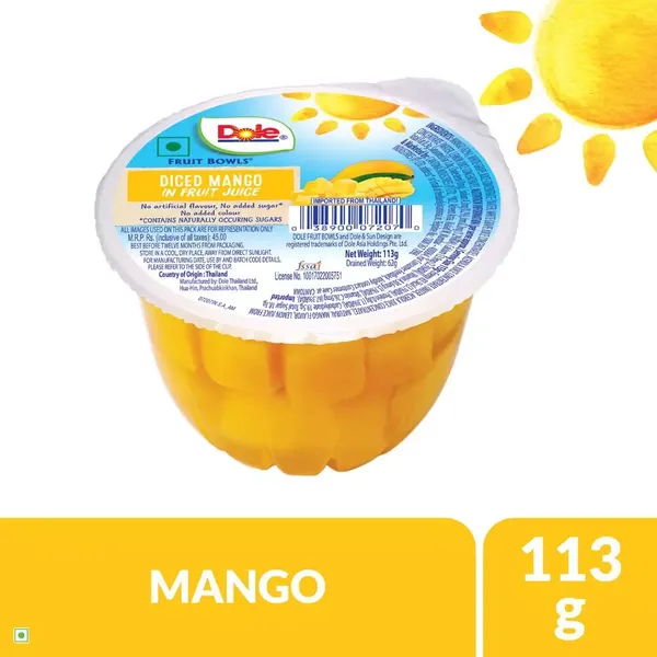 DOLE FRUIT BOWLS DICED MANGO 113GM