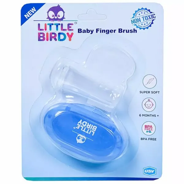 LITTLE BIRDY BABY FINGMER BRUSH IN BLUE 1PC