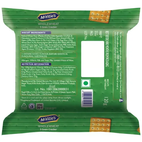 MCVITIES 5 GRAIN CRACKER 120GM