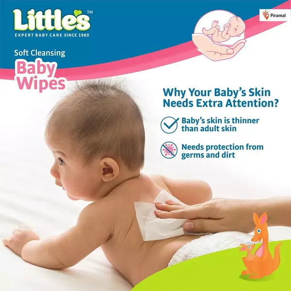 LITTLES BABY WIPES LID PACK WIPES 80PC