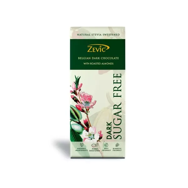 ZEVIC CHOC STEVIA ROAST ALMOND 40GM