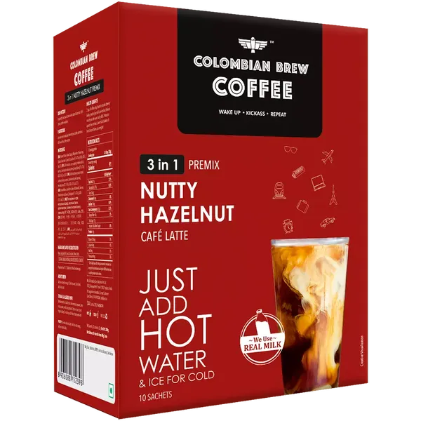 COLOMBIAN BREW 3IN1 HAZELNUT COFFEE PREMIX 10PC