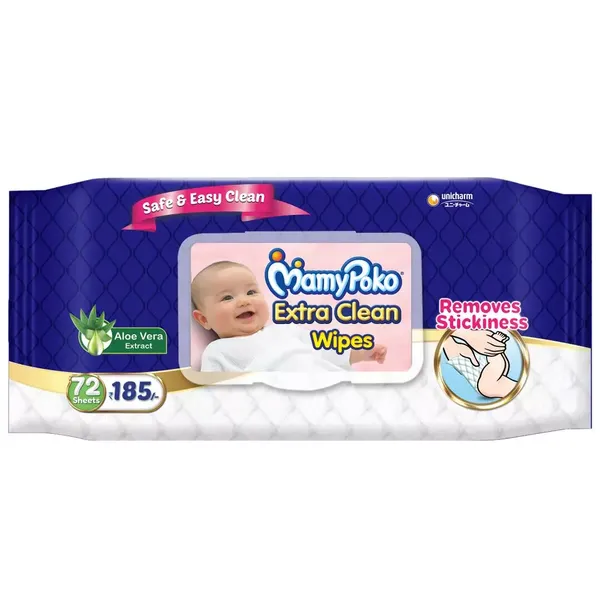 MAMY POKO EXTRA CLEAN WIPES 72PC