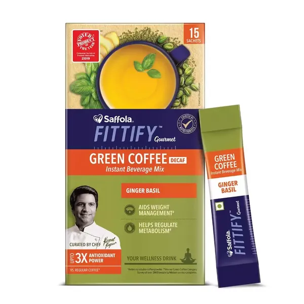 SAFFOLA FITTIFY GR/COFF GIN BASIL 15BAGS