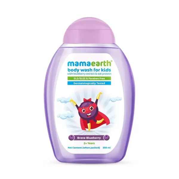 MAMAEARTH KIDS B/WASH BLUEBERRY 300ML