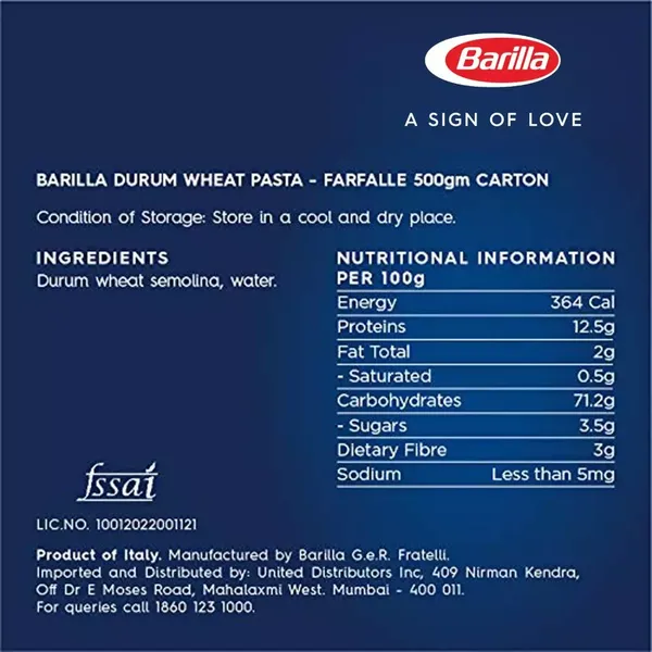 BARILL FARFALLE 500G