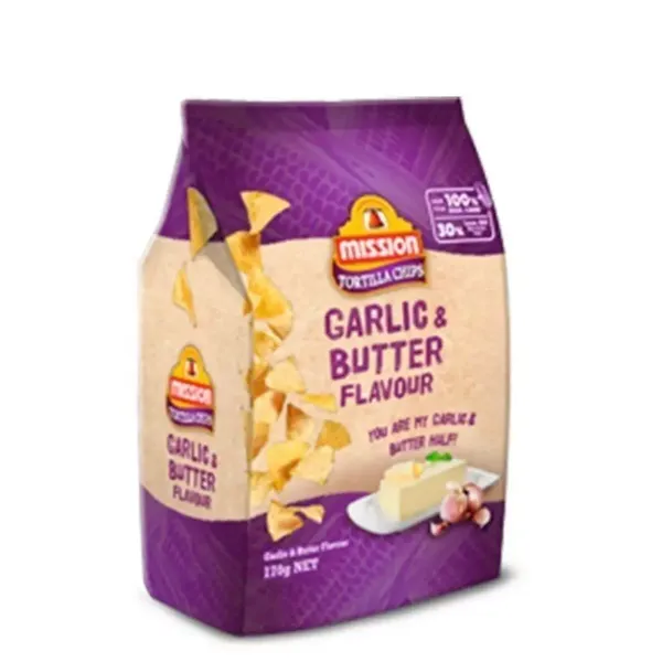 MISSION GMARLIC & BUTTER CORN CHIPS 170GM