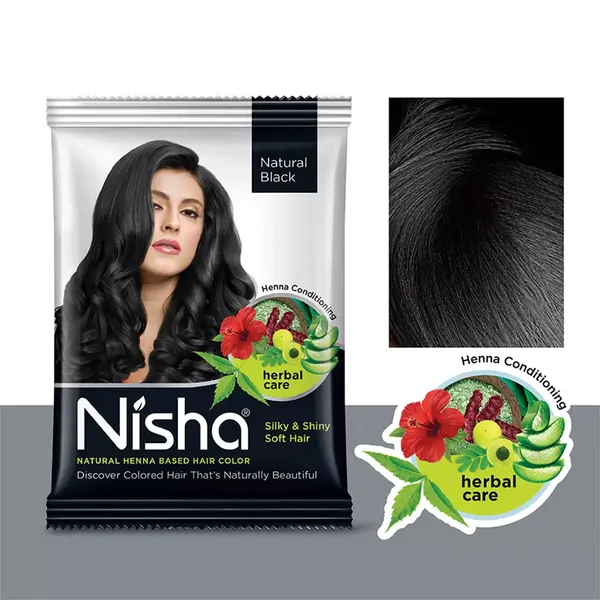 NISHA HAIR COLOR BLACK POWDER 25GM