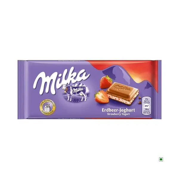 MILKA CHOC STRAWBERRY  YOGHURT MILK BAR 100GM