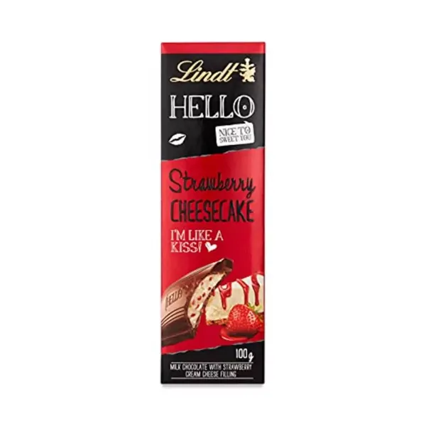 LINDT HELLO CHOC STRAW CHEESECAKE 100GM