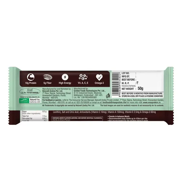 RITE B ENERGY BAR ALMOND APRICOT 50GM