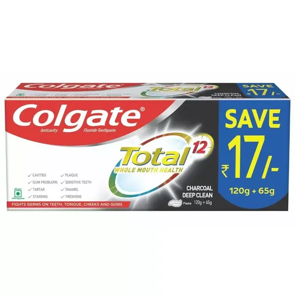 COLG T/PASTE TOTAL CHARCOAL 185GM