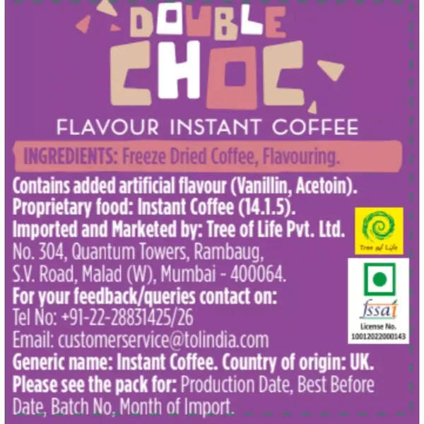 BEANIES COFFEE INSTANT DOUBLE CHOC 50GM