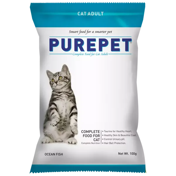 PUREPET CAT FOOD OCEAN FISH ADULT (+1 YEAR) DRY 100GM