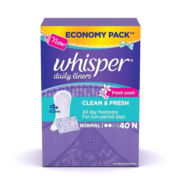 WHISPER PANTYLINERS 40PC