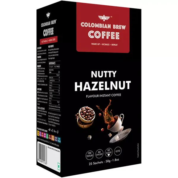 COLOMBIAN COFFEE NUTTY HAZELNUT 50GM