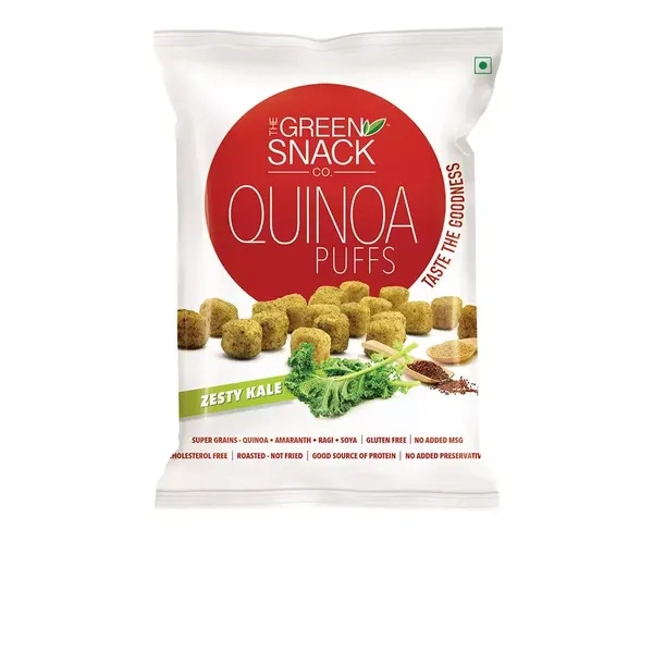 GREEN SNACK QUINOA PUFFS KALE 50GM