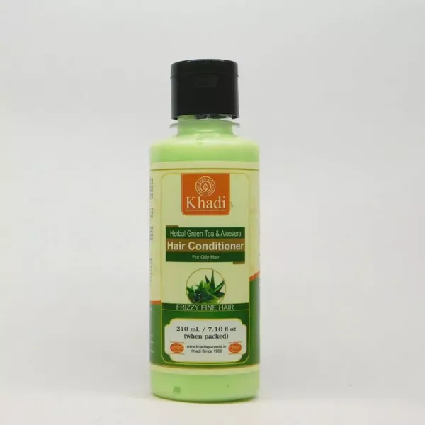 KHADI COND GR/TEA ALOEVERA 210ML