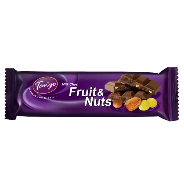 TANGO MILK CHOC FRUIT & NUTS BAR 40GM