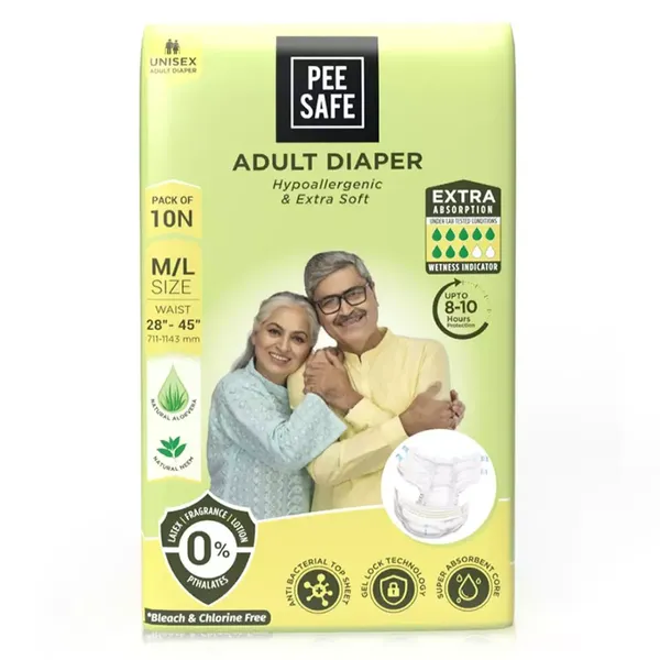 PEE SAFE ADULT DIAPER (M) 10PC