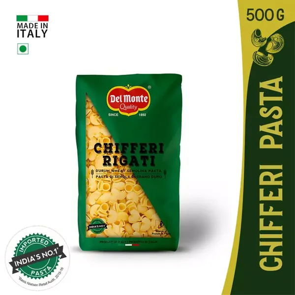 DEL MONTE DURUM WHEAT PASTA  CHIFFERI RIGMATI  500GM