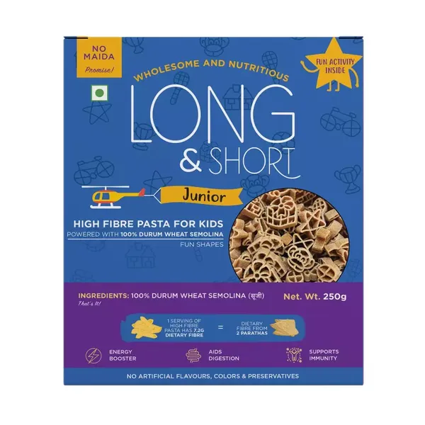 LONG N SHORT PASTA WHL WHT JUNIOR 250G