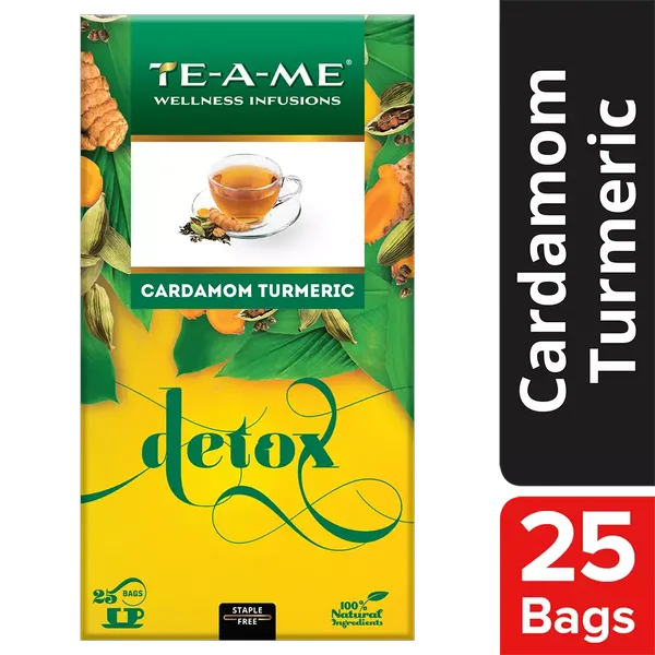 TE-A-ME DETOX CARDAMOM TURMERIC 25BAGS