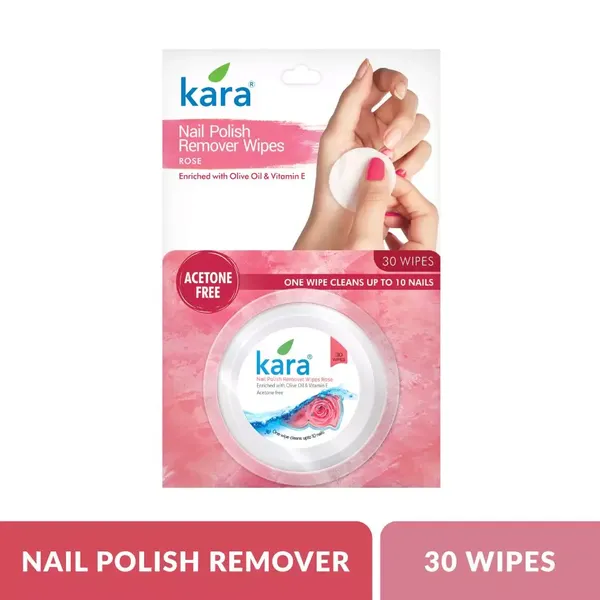 KARA NAIL WIPES POLISH REMOVER ROSE 30PC